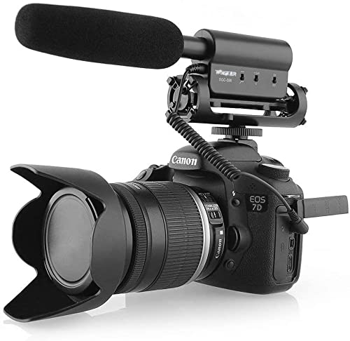 SGC-598 Interview Shotgun Microphone with Deadcat Windscreen, Cardioid Directional Condenser Video Mic for DSLR Camera Canon DV Camcorder, Compatible with Sony Mirrorless Cameras