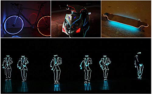 5m EL Wire Tube Rope Battery Powered Flexible Neon Light 3 Modes Electroluminescence Wire fro Car Party Wedding Decoration with Controller(Yellow)