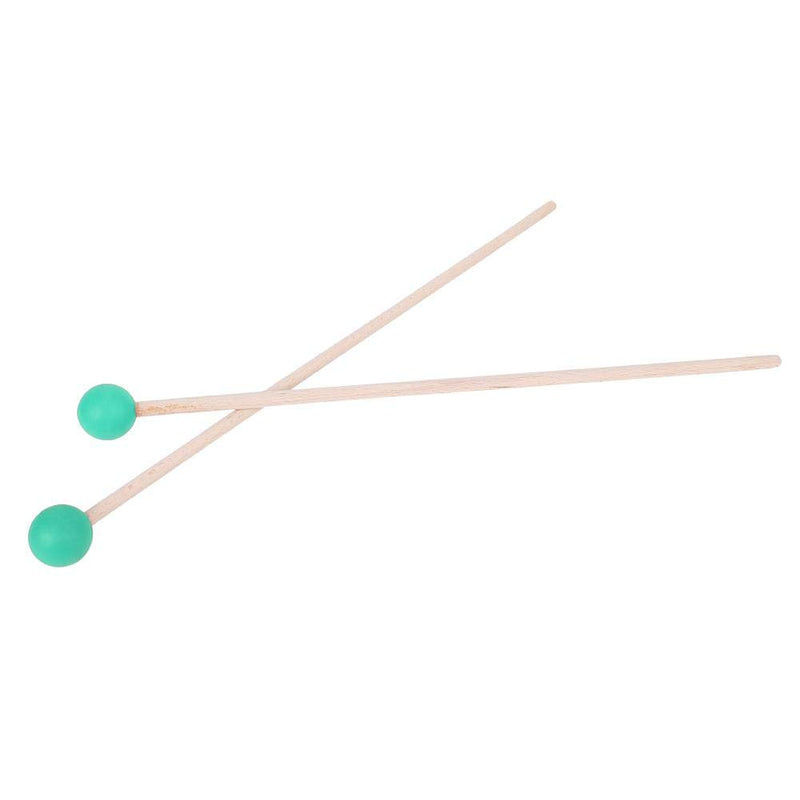 2Pcs Snare Drums sticks, Soft Felt Mallet Drum Hammer Drumsticks Maple Wood for Xylophone/Timpani/Snare Drums (green) green