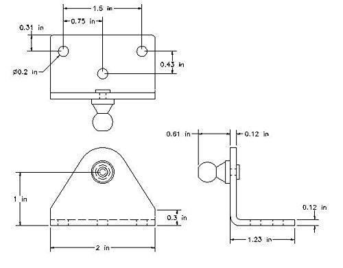 [AUSTRALIA] - Large Outside Mount Angled Lift Support Bracket - Zinc Plated 10 Gauge Steel - 10mm Ball Stud - Gas Shock Mounting - Lid Strut Prop Spring Mount 2 Large Outside Mount 