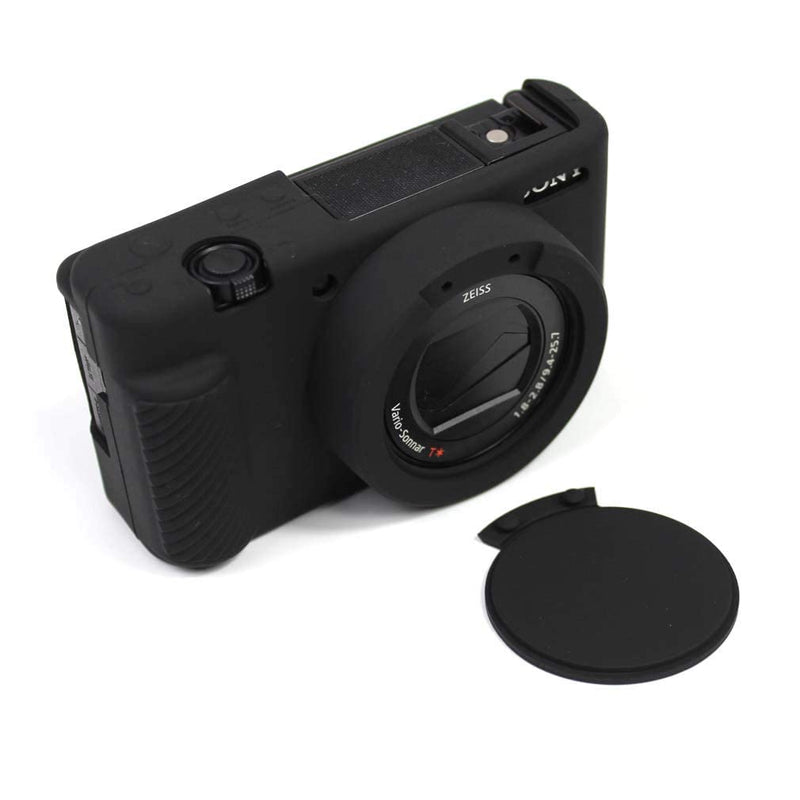 PCTC zv-1 Silicone Protective Cover Housing Frame Shell Case for Sony ZV-1(Black)，Silicone Gel Camera Case Compatible for Sony ZV - 1 Easy to Install