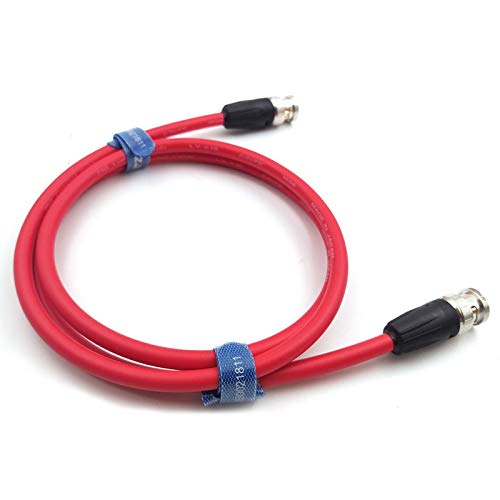 SZJELEN 12G 75 ohm HD-SDI Video Coaxial Cable Neutrik BNC to BNC for 4K Video Camera,50cm (Red Cable) Red Cable