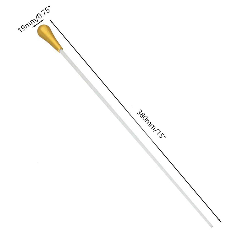 Timiy 15 Inch Length Music Conductor Baton Orchestra Baton Conducting Baton with Alloy Pear Shaped Handle-Pack of 2 (Gold + Silver)