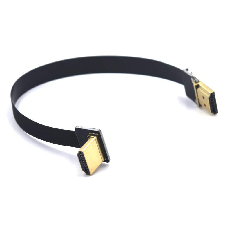 FPV HDMI Cable, Kework 20cm FPV HDMI Slim Flat Cable, 90 Degree Upward Standard HDMI Male Interface to Standard HDMI Male Interface for RED BMCC FS7 C300 (Single Upward) Single Upward