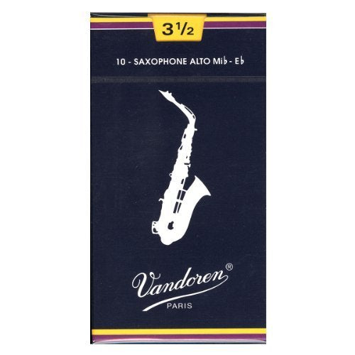 Vandoren Traditional Alto Saxophone Reeds – Box of 10 – Strength 3.5