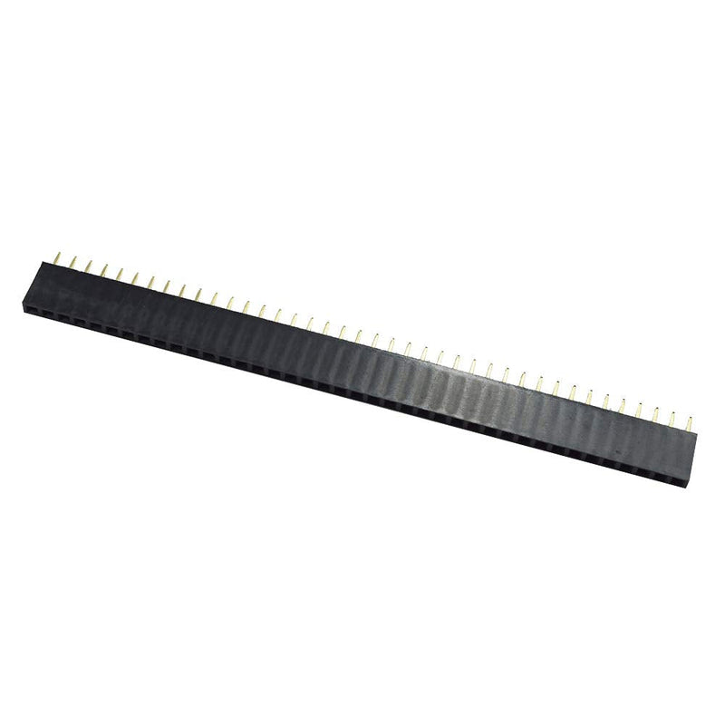 Hxchen 1x40 Pin 2.54mm Pitch Straight Single Row PCB Female Headers - (30 Pcs)