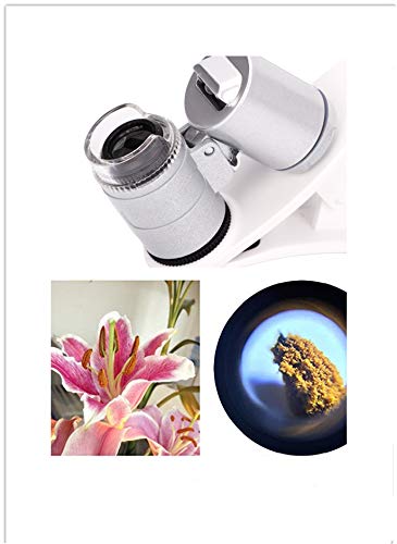 [AUSTRALIA] - 60X Magnifying Glass for Phone Clip-On Microscope Magnifier LED Light Micro Universal Lens with Clamp Jeweler Loupe Portable Pocket Size Magnifier for Mobile Phone Smartphone Camera 