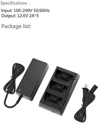 Taoke Ultra-Fast Intelligent Battery Charger Compatible with Parrot Bebop 2 Drone Battery