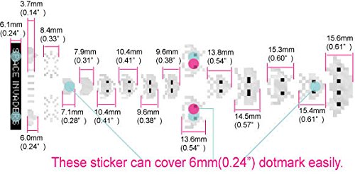 Inlaystickers Fret Markers for Guitars & Bass - Space Invaders - Multi-Coloured F-034SI-CL