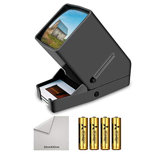 35mm Slide Viewer LED Transparency Viewer, 3X Magnification, Handheld Viewer for 35mm Slides & Film Negatives Gray