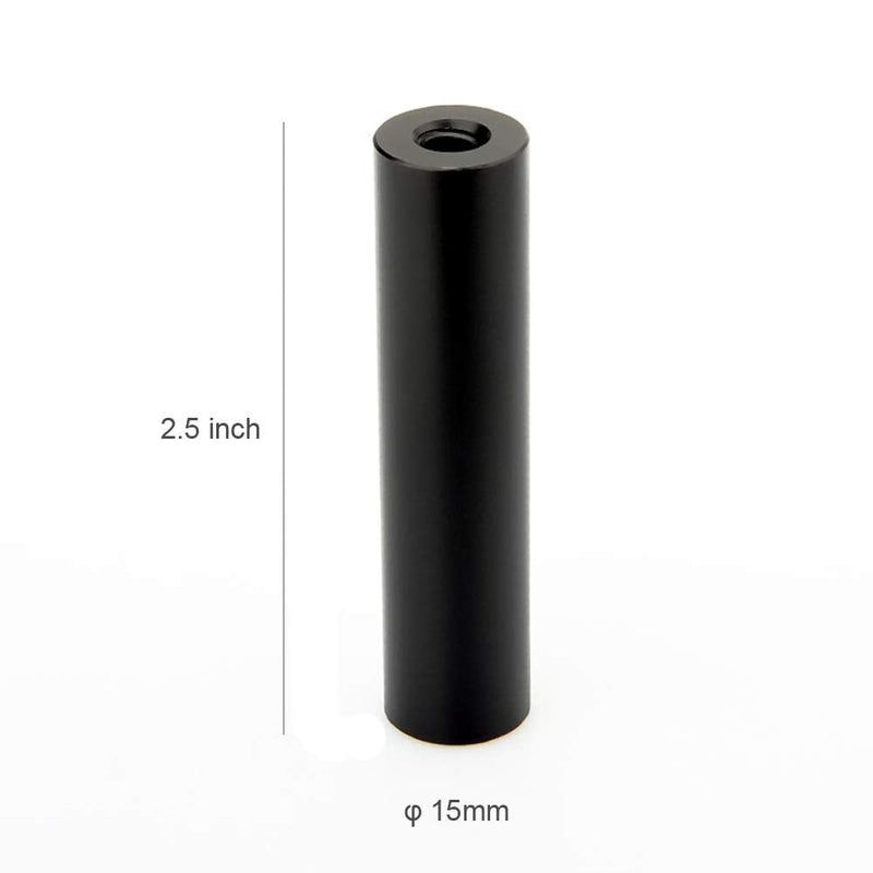 NICEYRIG 2.5 Inch 15mm Rod with 1/4’’-20 Threaded Hole for 15mm Railblock Support, Clamp Mount - 027 2.5 inch rods
