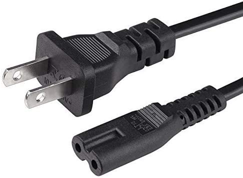NiceTQ Replacement US 2Prong AC Power Cord Cable For TCL 720p/1080p Roku Smart LED TV (2014/2015 Model) 32S4610R, 40FS4610R, 48FS4610R, 55FS4610R, 32S3700, 32S3800, 32S3850, 40FS3800,