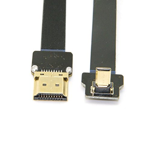 CY 20cm 90 Degree up Angled FPV Micro HDMI Male to HDMI Male FPC Flat Cable for GOPRO Multicopter Aerial Photography