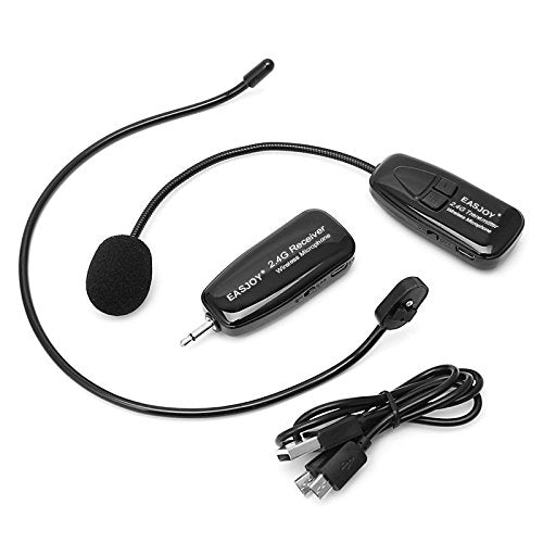 [AUSTRALIA] - Wireless Microphone Headset 2.4G Wireless Mic Headset and Handheld 2 in 1 Rechargeable for Voice Amplifier, Stage Speakers, Teacher, Tour Guides, Fitness Instructor 2.4G Headset Mic 