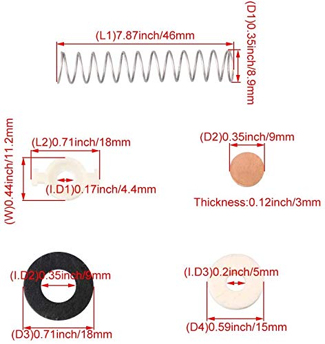 Jiayouy 14Pcs Trumpet Valve Spring Felt Washers Cork Pad Set Trumpet Valve Replacement Parts