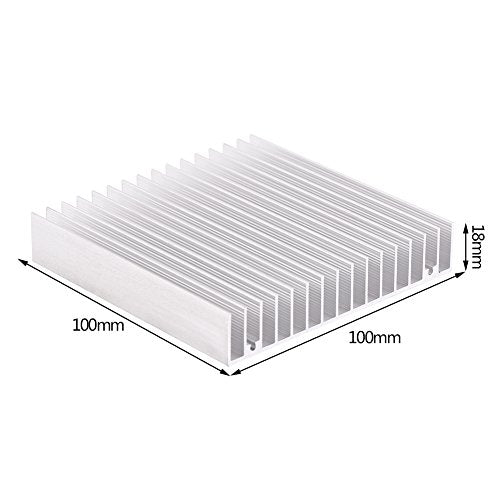 Aluminum Heat Sink Heatsink Module Cooler Fin for High Power Transistor Semiconductor Devices with 16 pcs fins 3.93"(L) x 3.93"(W) x 0.7"(H) /100mm(L) x 100mm(W) x 18mm(H)