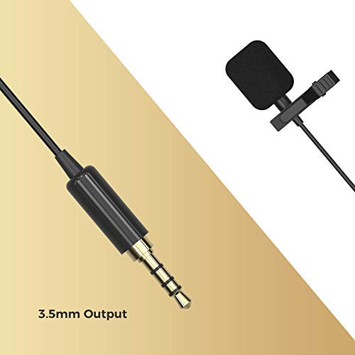 Mirfak MC1 Lavalier Microphone, 3.5mm Output Clip-on lavalier Microphone Compatible with Laptop, Desktop, PC, Mobile Phone, Camcorder, and Audio recorders