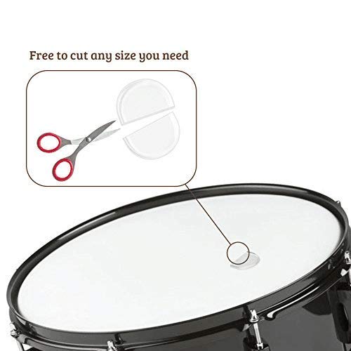 Makanu Drum Gel, 6 Pieces Round and 2 Pieces Long Clear Drum Dampener, Drum Damper Gel Pads, Non-toxic Soft Drum Sound Dampening,Tone Control for Your Drum Head 6 pcs Round+2 pcs Long