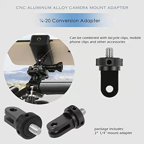 [AUSTRALIA] - Tripod Mount Adapter,Aluminum Camera Mount Adapter ,¼-20 Conversion Adapter for Tripod Adapter Mount ,Compatible with GoPro Hero Sony Sjcam Action Camera and Other Standard 1/4 inch Accessories black + silver 
