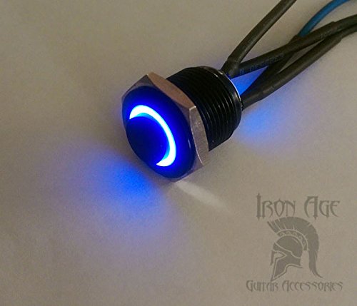 Electric Guitar Killswitch , Black Aluminum & BLUE LED Premium Mod by IRON AGE