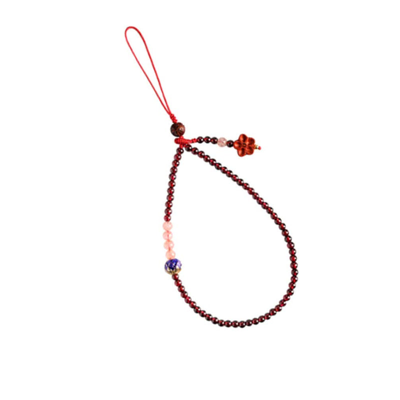 UKCOCO Cell Phone Lanyard Strap Natural Garnet Charm Pendant Hand Wrist Strap Hanging Rope for Students Adults Key Phone ID Tag Badge
