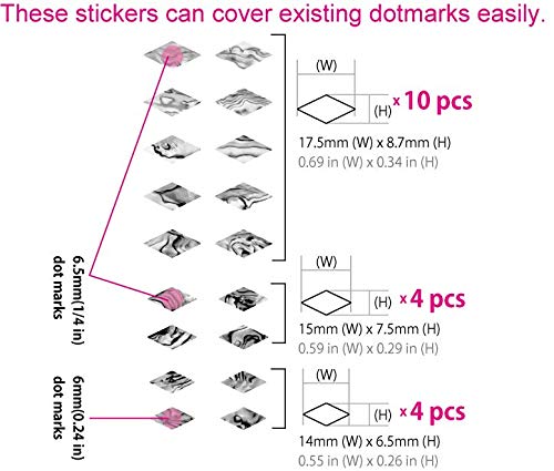 Inlaystickers Fret Markers for Guitars, Bass & Ukuleles - Traditional Diamonds - Aged White Pearl F-307DD-AWP