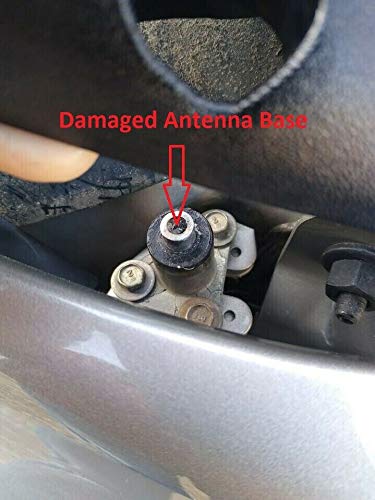 4" Antenna MAST Black + Radio Antenna Base Repair Kit for GMC Chevy and Buick Cadillac Cars & Trucks