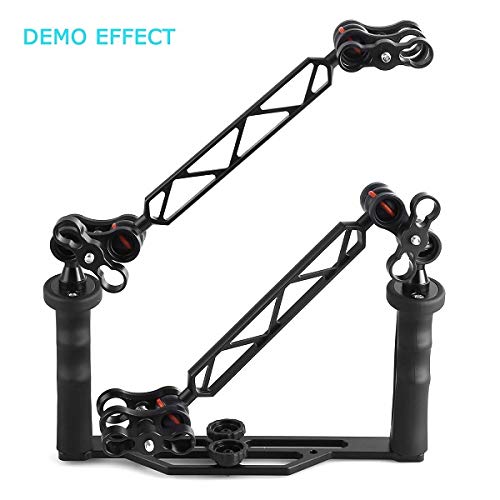 4 Pcs 1" Aluminum Ball Clamp Mount for Underwater Diving Light Arms Tray System, Photography Diving Camera Black 4pcs