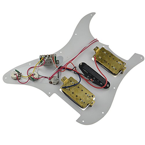 3Ply White Loaded Pickguard Pre-Wired HSH Pickguard Pickups Fits for Fender Strat Style