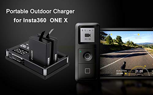 Insta360 One X Charger,3 in 1 Charging Station Smart Multi Rapid Battery Charger with Digital Screen & Adaptor Portable Outdoor Intelligent Charging Hub 60mins for Insta360 One X Panoramic Camera