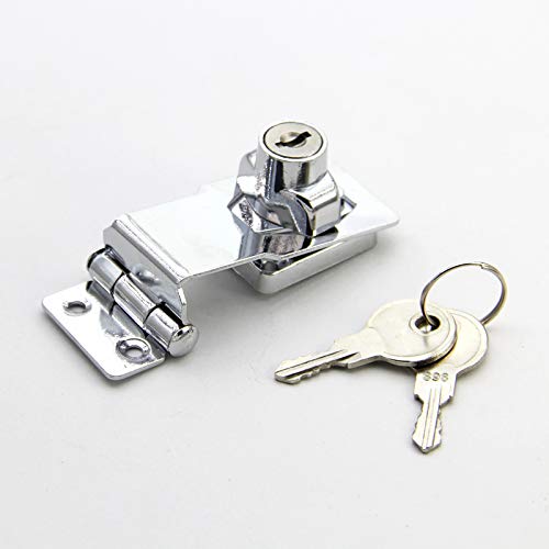 90 Degree Angle Twist Knob Keyed Locking/Hasp Locks,2.5",Hasp for Small Doors, Cabinets and More(with Screws and Keys)