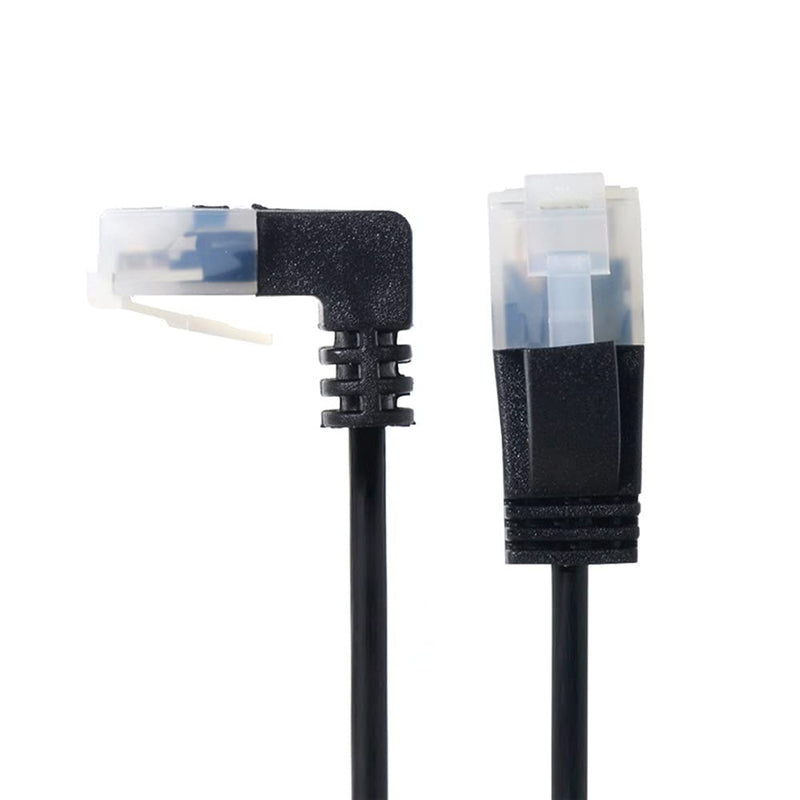 [AUSTRALIA] - xiwai Ultra Slim Cat6 Ethernet Cable RJ45 Down Angled to Straight UTP Network Cable Patch Cord 90 Degree Cat6a LAN for Laptop Router TV Box (3.0m) 3.0M 