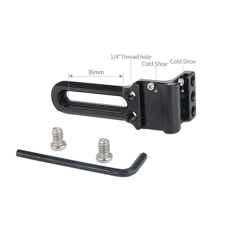 NICEYRIG Cold Shoe Extension Bar, Right Angle Shoe Mount Bracket with NATO Rail, 1/4'' Threads - 376