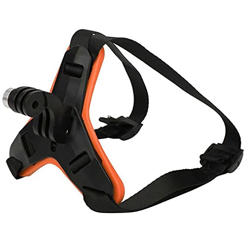 FunMax Helmet Mount Integrated Helmet Belt for Gopro Hero 10/9/8/7/6/5/Session DJI Osmo Action (Orange) with Screw Orange