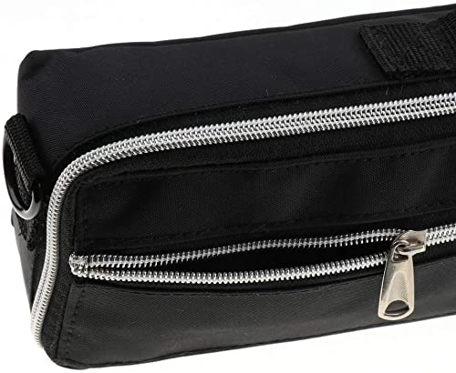 Jiayouy Lightweight 17 Hole Flute Case Cover Bag Carry Bag with Adjustable Shoulder Strap & Plush Lining Black 17.3"x 3.5"x 2.17"