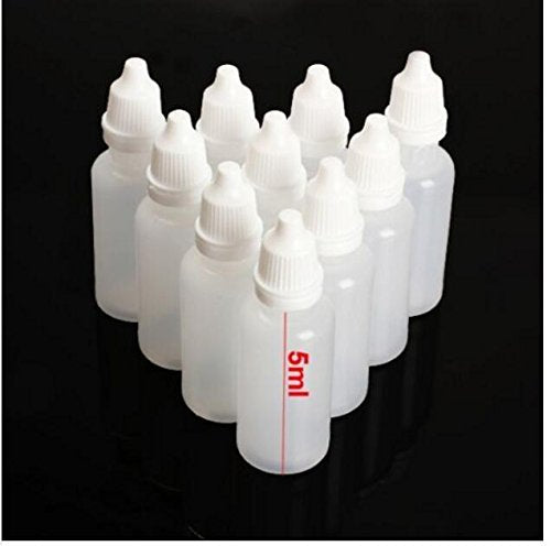 24 PCS Clear Empty Refillable Plastic Squeezable Eye Drop Dropper Bottle Liquid Medicine Container with Screw Cap Essential Oil Container Bottles (5ML) 5ML