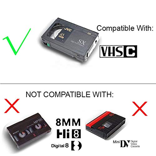 Motorized VHS-C to VHS Cassette Adapter for SVHS Camcorders JVC RCA Panasonic + 3 VCC Micro-Fiber Cloth NOT COMPATIBLE WITH 8mm/MiniDV/Hi8 Tapes