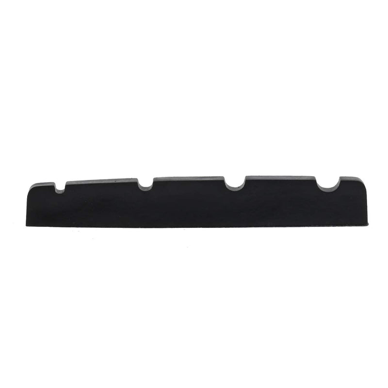 Musiclily Pro Urea Resin Plastic 40mm Slotted Jazz Bass Nuts Flat Bottom for 4-string J Bass, Black (Set of 2)