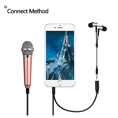 [AUSTRALIA] - Mini Microphone,Singing Mic Equipment,Beautiful Vocal Quality,Mini Type Space Saving,Metal Frothing Process,3.5mm Audio Connector,Suitable for Laptop, iPhone, Android Phone 