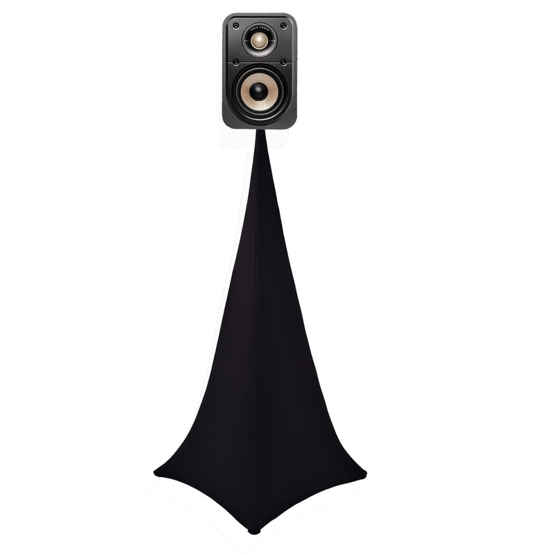 Speaker Stand Cover，Tripod Stand Skirt, DJ Speaker Stand Tripod Cover Scrim 360 Degree Coverage. (Black-One Pack) Black-One Pack