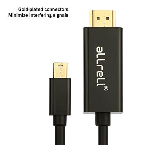 Mini DisplayPort to HDMI Cable aLLreLi 6ft [Optimal Chip Solution, Aluminum Shell] Thunderbolt to HDMI Cable for iMac, MacBook Pro/Air and PC - Black