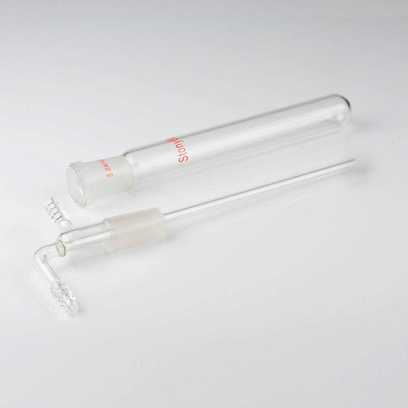 stonylab Glass Vacuum Cold Trap Bubbler with 10mm Serrated Hose, 200mm Length Below The 24/40 Joint 200 mm