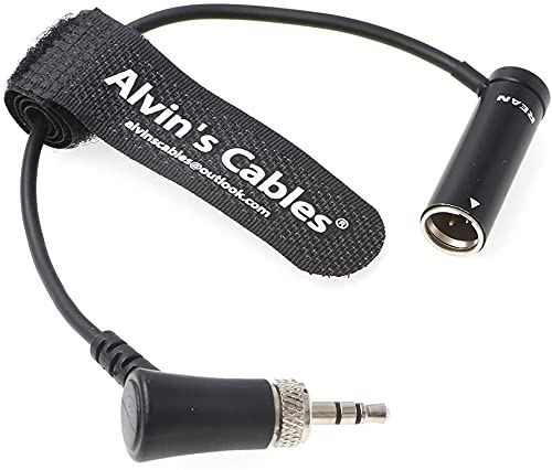 Low-Profile Mini-XLR 3-Pin Male to 3.5mm-TRS-Locking Audio-Cable for Canon-EOS-C70 to Sennheiser-EK-100 G4/G3 Cord TA3M-Mini to Right-Angle 3.5mm Screw-TRS Balanced Cable Alvin's Cables Black