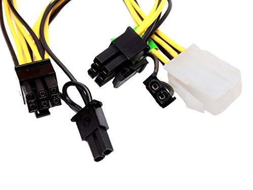 AYA 16" PCI Express 6-Pin to Dual 8(6+2) Pin Extension Power Converter