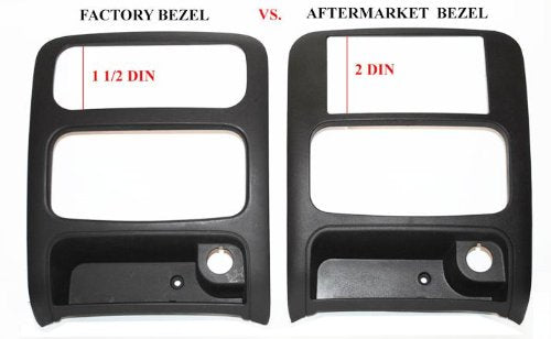 Aftermarket Double Din Radio Installation Dash Kit Bezel + Standard Wire Harness & Antenna Adapter Compatible with Jeep Liberty 2003-2007