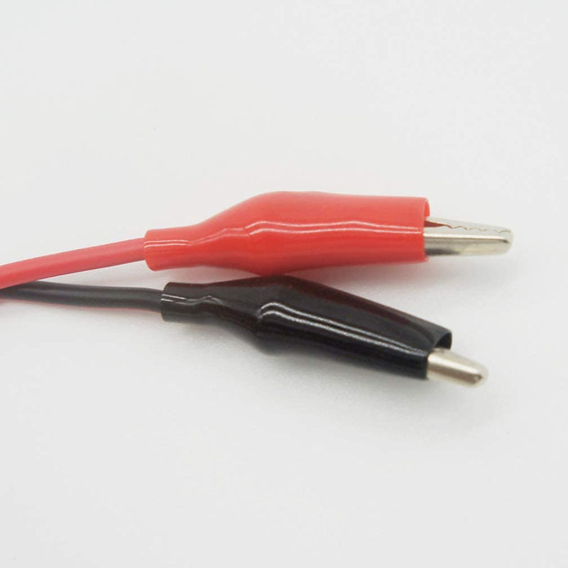 Test Lead of Banana Plugs to Alligator Clips 1-Meter(3.28ft) 16AWG Wire 5A/10A Electrical, Laboratory Electric Testing—Red& Black 2Sets 100cm