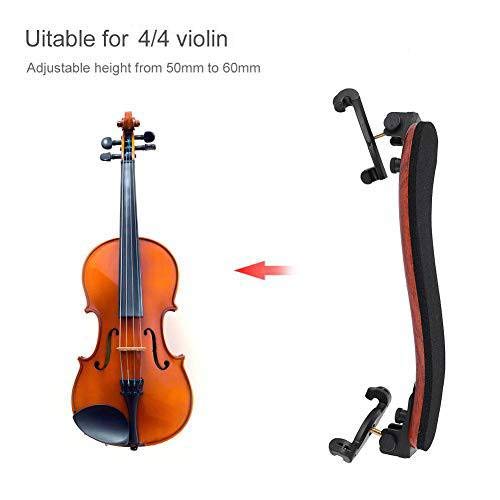 Violin Shoulder Rest, Lightweight Maple Wood Adjustable Shoulder Rest Accessory Parts Compatible with 4/4 Fiddle Violin