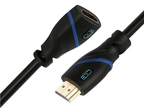 10ft (3M) High Speed HDMI Cable Male to Female with Ethernet Black (10 Feet/3 Meters) Supports 4K 30Hz, 3D, 1080p and Audio Return CNE570921 10ft 1 Pack HDMI Male-Female