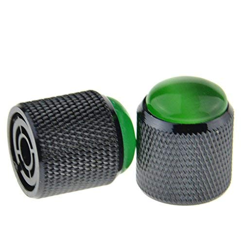 Black+ Green Glass Top Alloy Volume Tone Control Knob for Electric Guitar Pack of 3