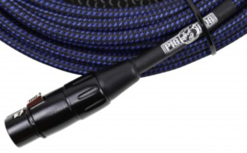 [AUSTRALIA] - Pig Hog PHM20BBL Black/Blue Woven High Performance XLR Microphone Cable, 20 Feet 20 ft. 